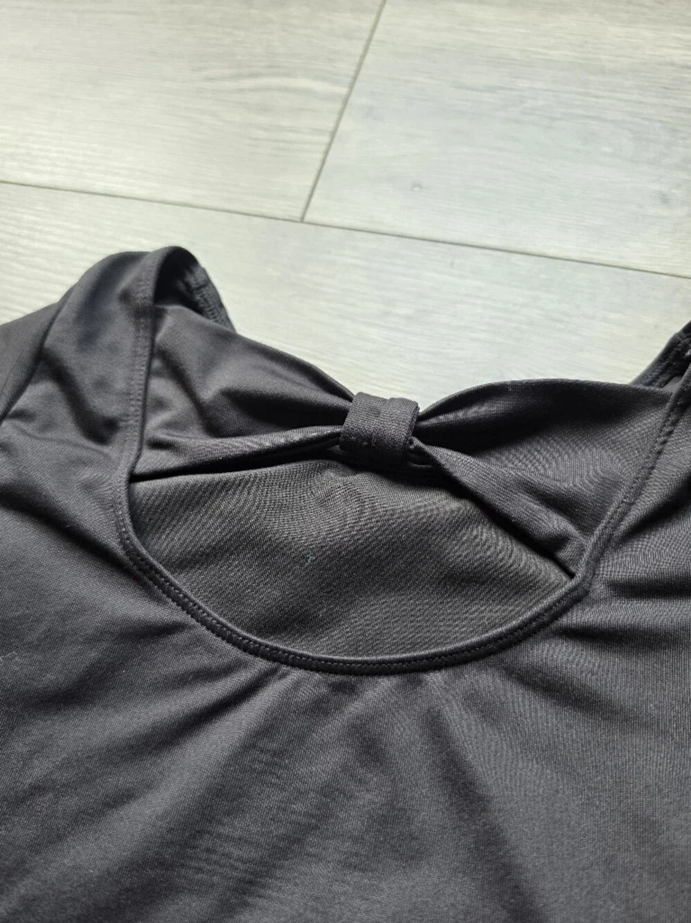 3/$6 Justice Black Short Sleeve Tank Bodysuit Dance, Cheer, Ballet Sz S